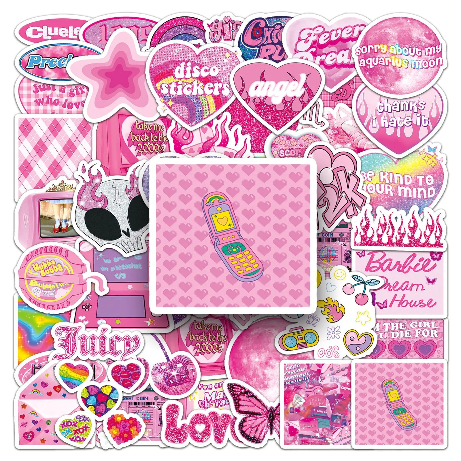 50Pcs Pink Y2K Series Graffiti Stickers Suitable for Laptop Helmets Desktop Decoration DIY Stickers Toys Wholesale
50Pcs Pink Y2K Series Graffiti Stickers Suitable for Laptop Helmets Desktop Decoration DIY Stickers Toys Wholesale