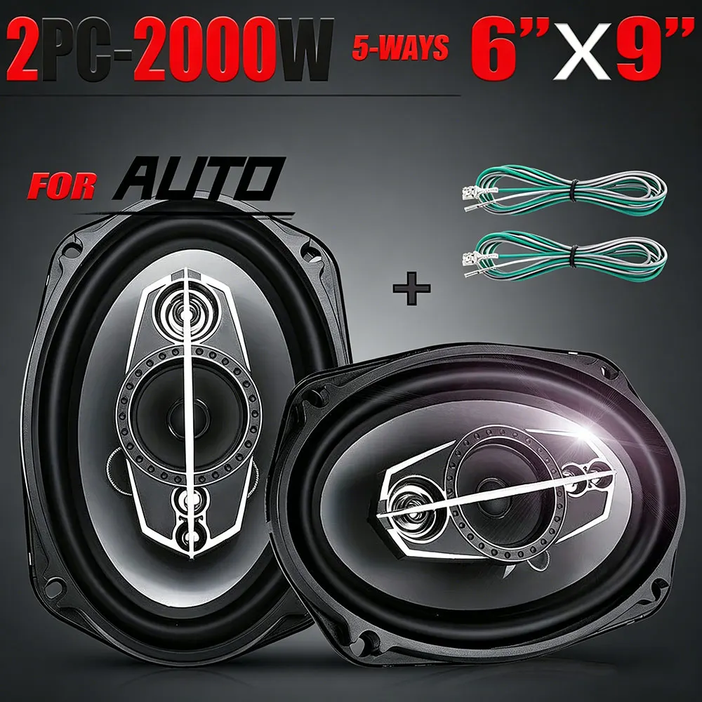 2 Pcs 5-Way Car Coaxial Speakers 6 Inch 9 Inch 1000W Max Power Auto Audio Stereo with Paper Cone & Silk Dome Tweeter Full Range
2 Pcs 5-Way Car Coaxial Speakers 6 Inch 9 Inch 1000W Max Power Auto Audio Stereo with Paper Cone & Silk Dome Tweeter Full Range