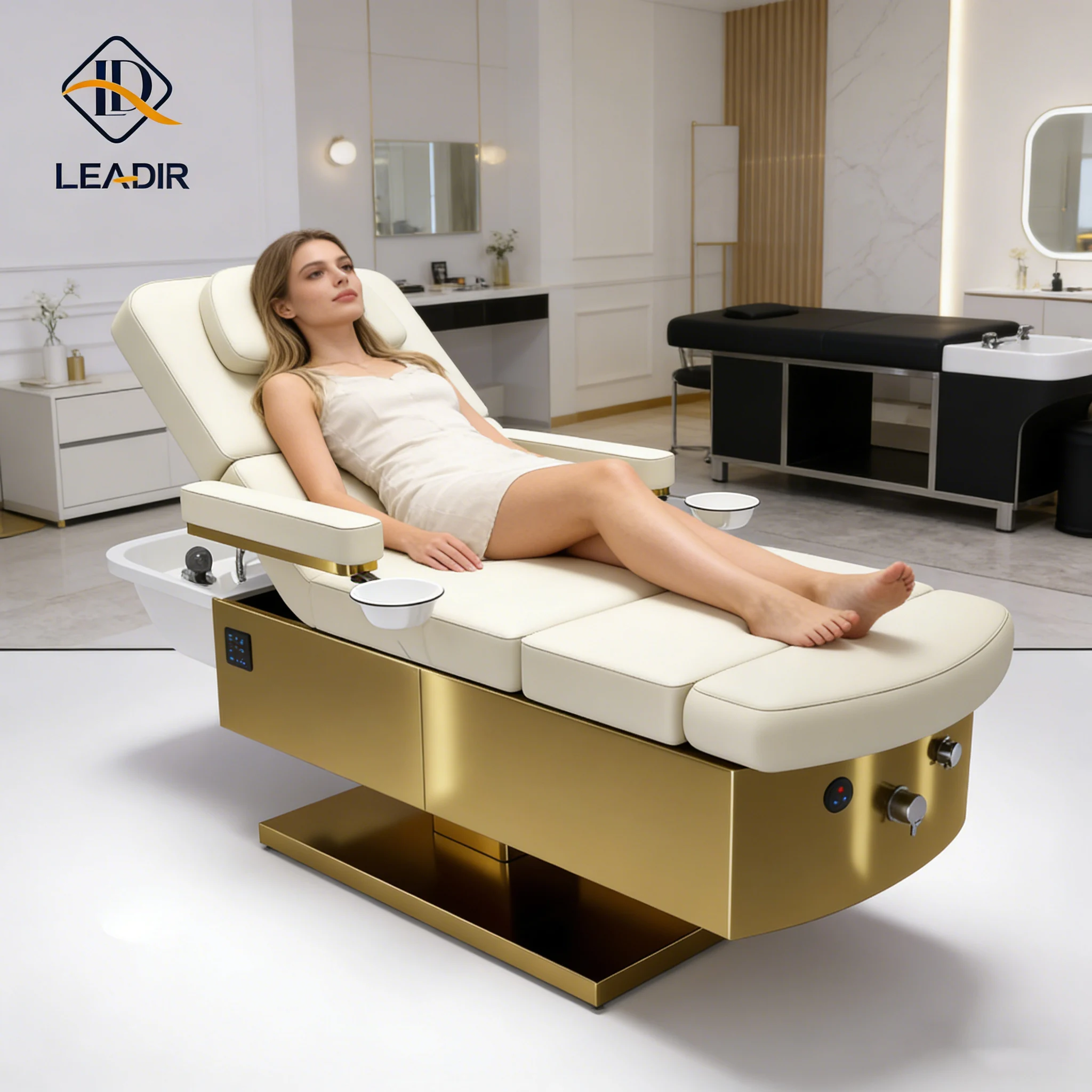 Head Foot Golden Base Electric Hair Washing Head Electric Eyelash Facial Bed Beauty Spa Salon Massage Shampoo Bed
Head Foot Golden Base Electric Hair Washing Head Electric Eyelash Facial Bed Beauty Spa Salon Massage Shampoo Bed