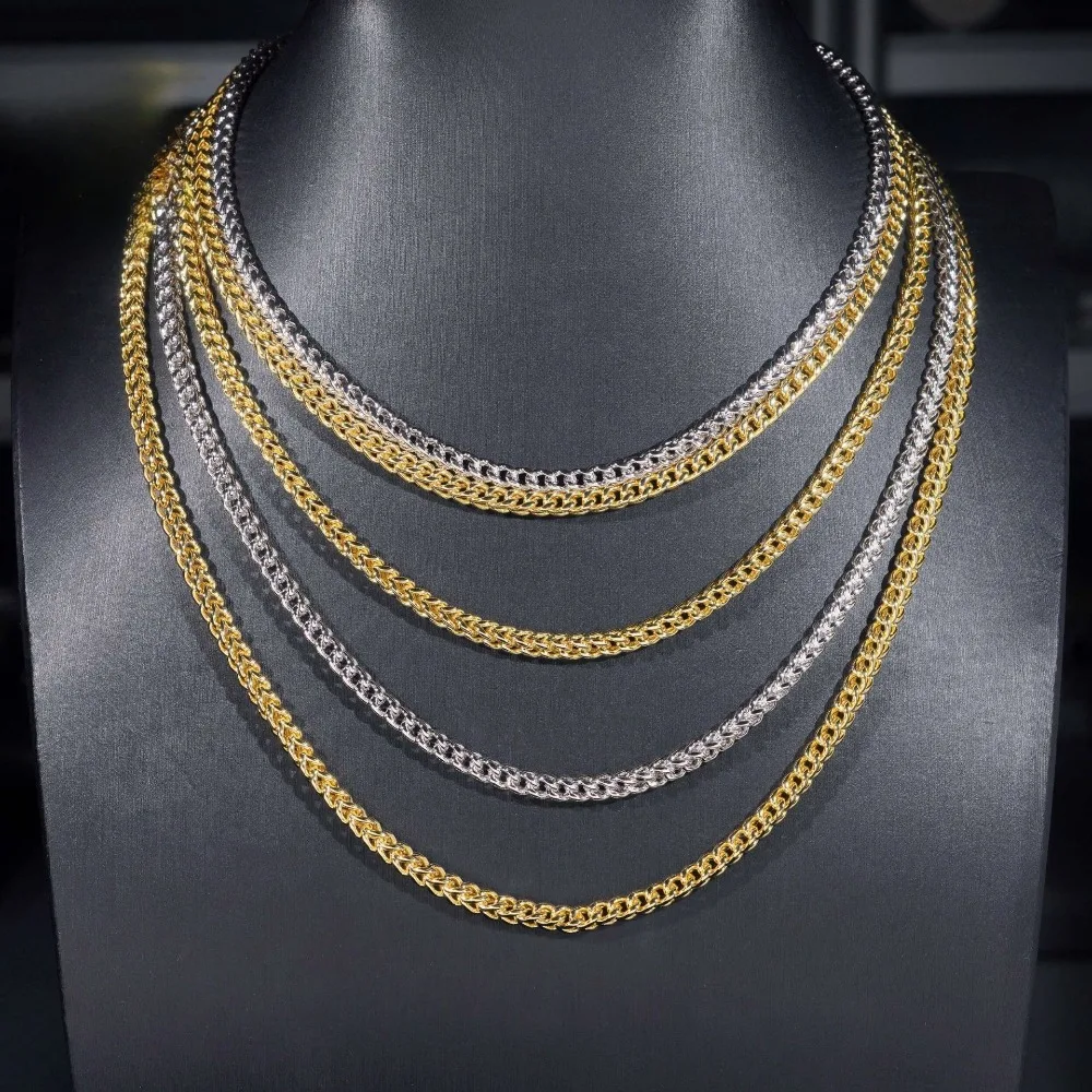 4mm D Color Moissanite Franco Chain Necklace Bracelet Stainless Steel Hiphop Rock Men Franco Link Necklaces Buckle 925 Silver
4mm D Color Moissanite Franco Chain Necklace Bracelet Stainless Steel Hiphop Rock Men Franco Link Necklaces Buckle 925 Silver