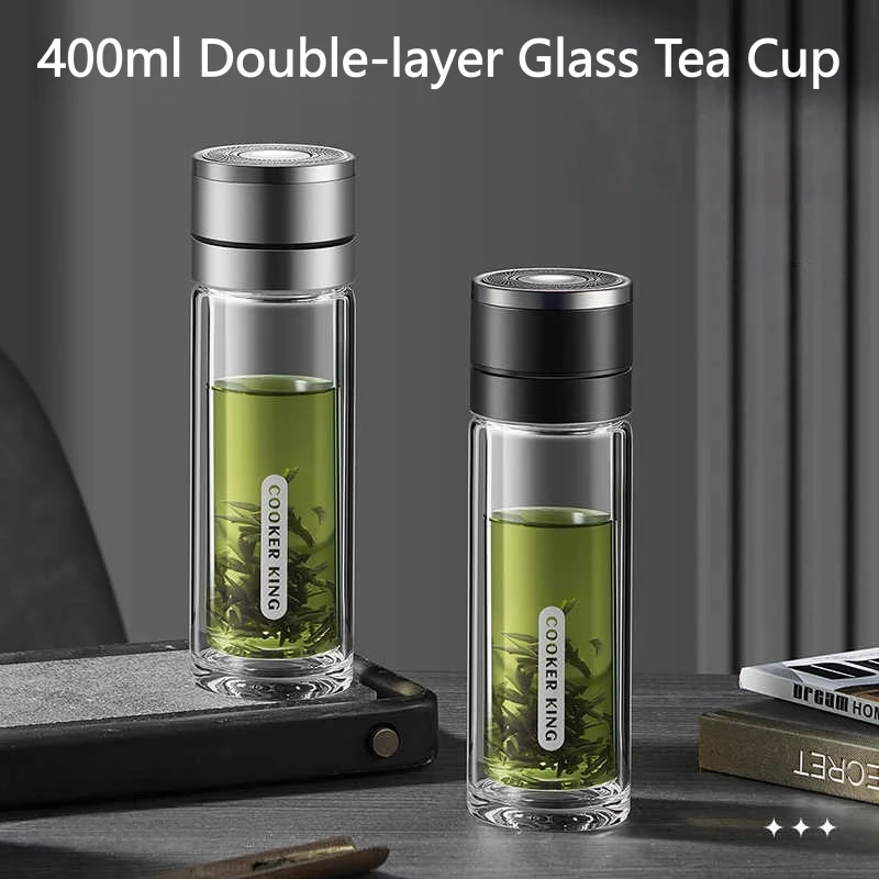 400ml Double-layer Glass Cup Heat-resistant Water Cups with Tea Drain Filter Office Portable Large Capacity Glasses Drinkware
400ml Double-layer Glass Cup Heat-resistant Water Cups with Tea Drain Filter Office Portable Large Capacity Glasses Drinkware
