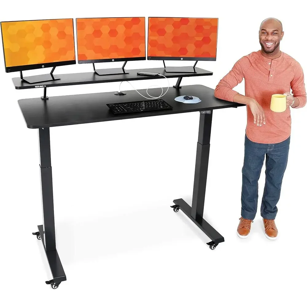 55 Electric Height-Adjustable Desk with Charging, Clamp-On Shelf & 1 AC/2 USB Ports
55 Electric Height-Adjustable Desk with Charging, Clamp-On Shelf & 1 AC/2 USB Ports