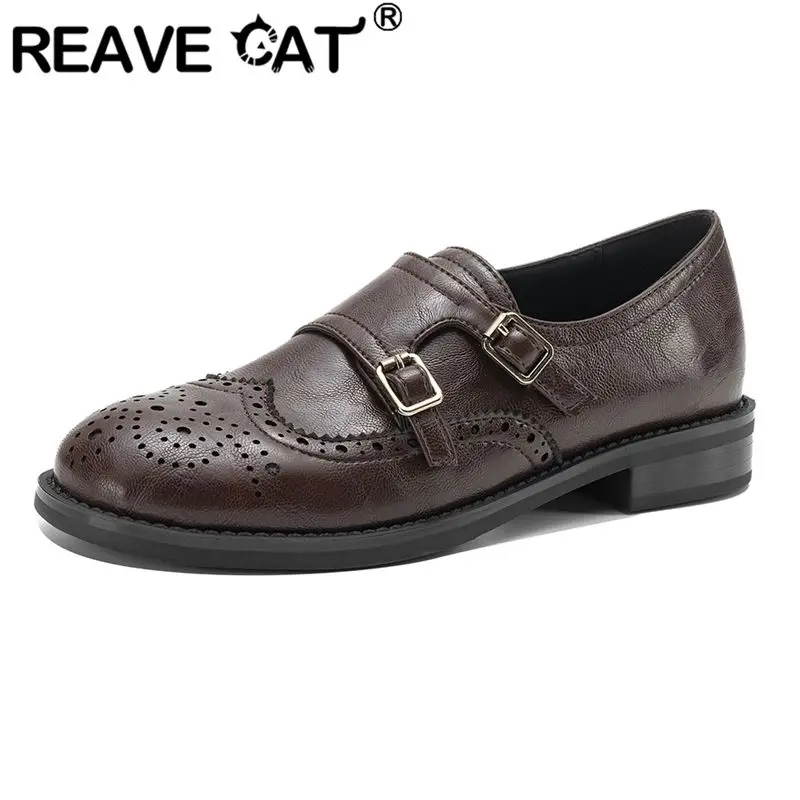 REAVE CAT Black Women Flats Round Toe Slip On Loafers Belt Buckles Breathable Leisure Daily Shoes Footwear Large Size 41 42 43
REAVE CAT Black Women Flats Round Toe Slip On Loafers Belt Buckles Breathable Leisure Daily Shoes Footwear Large Size 41 42 43