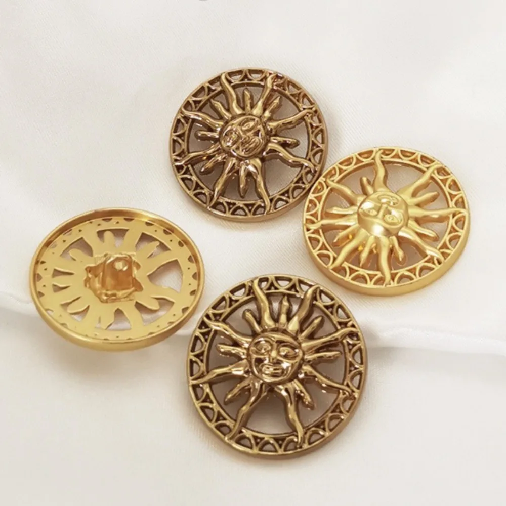 28MM Sun Metal Vintage Shank Buttons Coat Sweater Decorative Accessories Hollow Out Gold DIY Button Sewing Supplies Zinc Alloy 
28MM Sun Metal Vintage Shank Buttons Coat Sweater Decorative Accessories Hollow Out Gold DIY Button Sewing Supplies Zinc Alloy