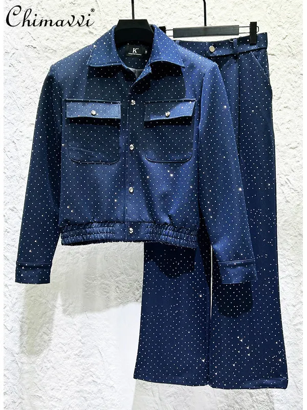 Fashion Men's Suits Diamond Lapel Long Sleeve Single-Breasted Short Jacket High Waist Casual Long Pants Two-Piece Set For Men
Fashion Men's Suits Diamond Lapel Long Sleeve Single-Breasted Short Jacket High Waist Casual Long Pants Two-Piece Set For Men