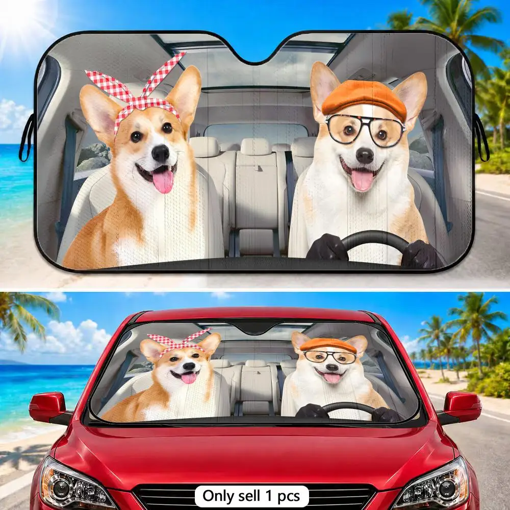 Corgi Driving Animal Sun Visor Reusable Foldable Aluminum Foil Sunshade UV Heat Insulation Cover for Car Front Windshield
Corgi Driving Animal Sun Visor Reusable Foldable Aluminum Foil Sunshade UV Heat Insulation Cover for Car Front Windshield