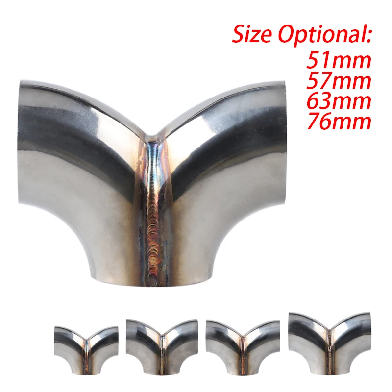 Universal Car Exhaust Y Shape Connector 51mm 57mm 63mm 76mm for Stainless Steel Adapter Coupler Connection Pipe
Universal Car Exhaust Y Shape Connector 51mm 57mm 63mm 76mm for Stainless Steel Adapter Coupler Connection Pipe