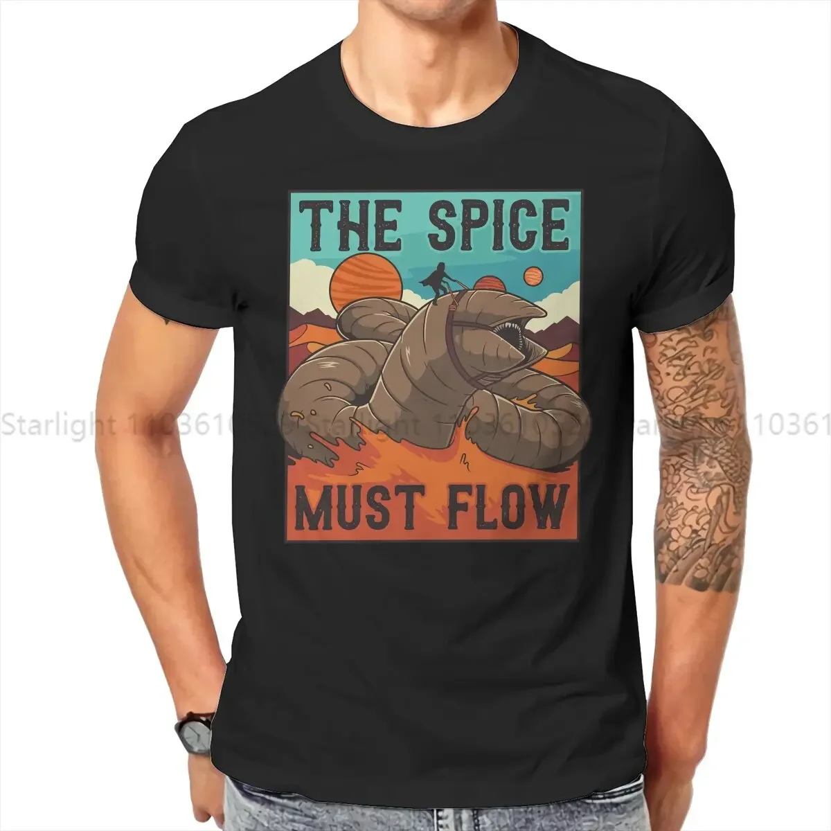 The Spice Must Flow Sandworm Riding TShirt For Men Dunnee Chronicles Sci-Fi Movie Clothing Fashion T Shirt Soft
The Spice Must Flow Sandworm Riding TShirt For Men Dunnee Chronicles Sci-Fi Movie Clothing Fashion T Shirt Soft
