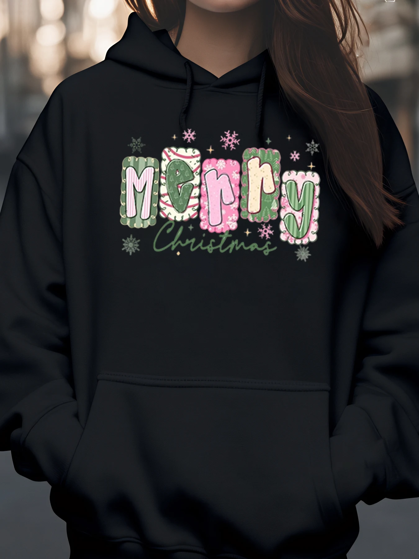 Толстовка с капюшоном в стиле пэчворк с Рождеством, праздничная одежда, женский повседневный наряд
Толстовка с капюшоном в стиле пэчворк с Рождеством, праздничная одежда, женский повседневный наряд