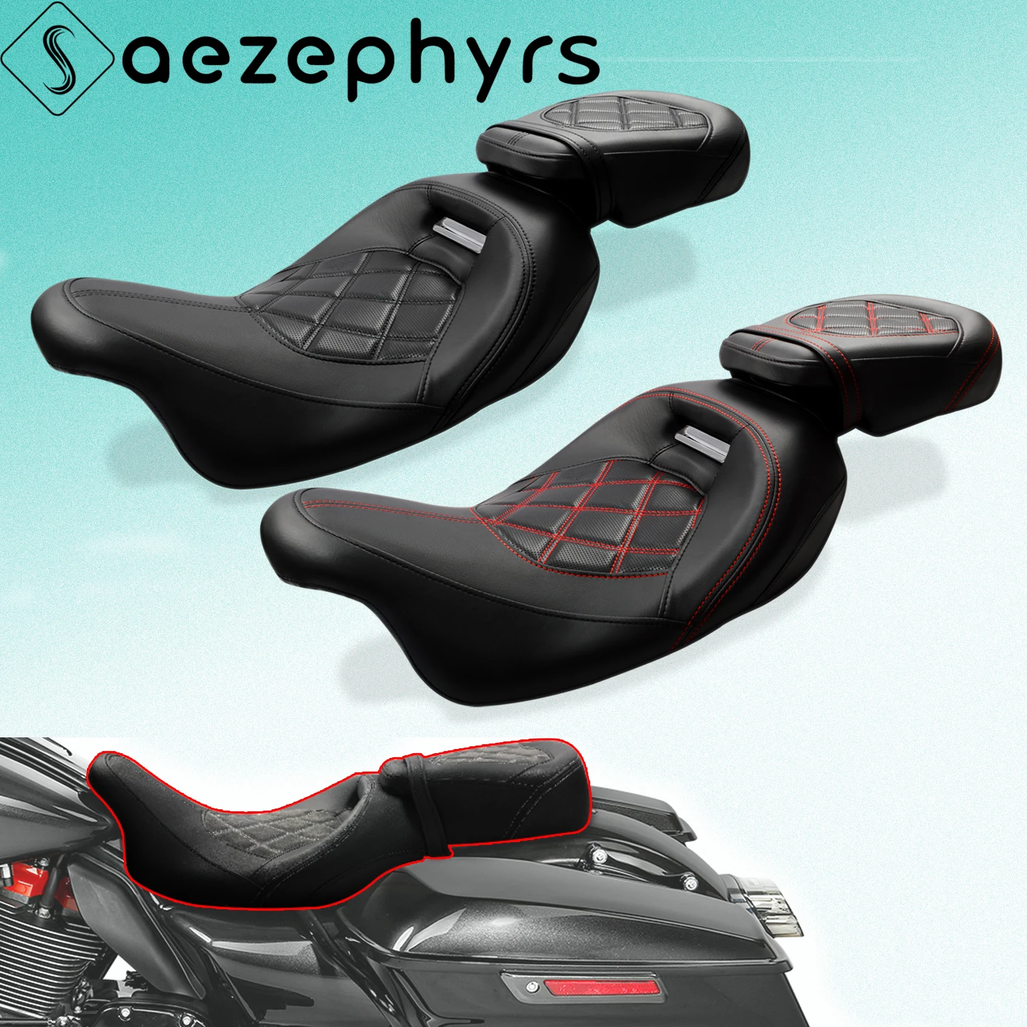 Motorcycle Low-Profile Two-Up Driver Passenger Seat PU Leather cushion For Harley Touring Road King Electra Street Glide FLHX
Motorcycle Low-Profile Two-Up Driver Passenger Seat PU Leather cushion For Harley Touring Road King Electra Street Glide FLHX