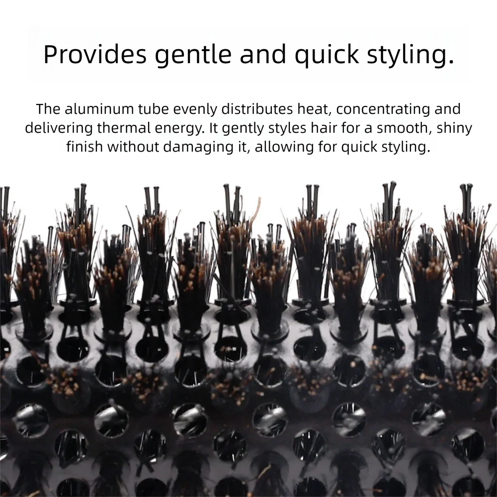 Handle Round Rolling Brush with Pointed Tail Hairdressing Straight Twill Hair Comb Round Barrel Black Hair Curling Brush
Handle Round Rolling Brush with Pointed Tail Hairdressing Straight Twill Hair Comb Round Barrel Black Hair Curling Brush