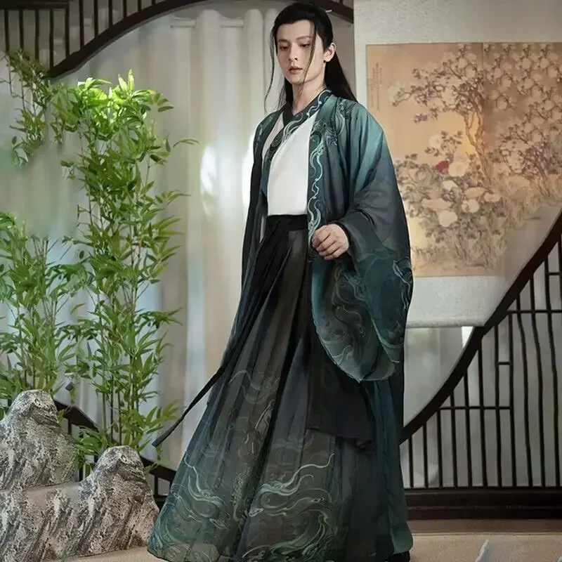 Большой размер 2XL Hanfu мужской китайский традиционный принт Hanfu мужской Хэллоуин косплей костюм градиент белый и зеленый Hanfu 3 шт. наборы
Большой размер 2XL Hanfu мужской китайский традиционный принт Hanfu мужской Хэллоуин косплей костюм градиент белый и зеленый Hanfu 3 шт. наборы