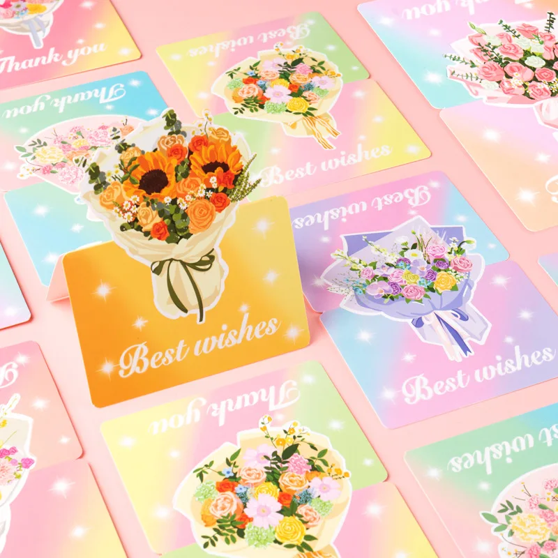 10pcs 3D Bouquet of Flowers Creative Greeting Card Birthday Wishes Simple Message Small Card Wedding Thank You Cards
10pcs 3D Bouquet of Flowers Creative Greeting Card Birthday Wishes Simple Message Small Card Wedding Thank You Cards