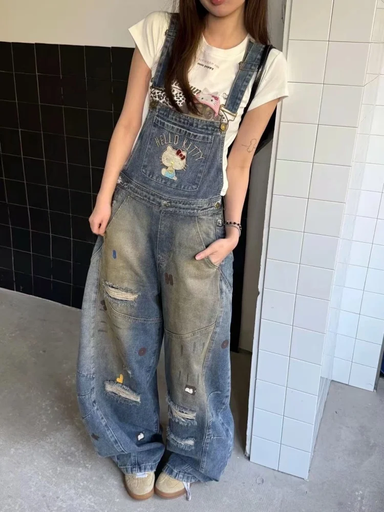 American Retro Embroidery Design Denim Overalls Women's Summer Wide Leg Knife Pants Adorable Versatile High Waist Jeans
American Retro Embroidery Design Denim Overalls Women's Summer Wide Leg Knife Pants Adorable Versatile High Waist Jeans