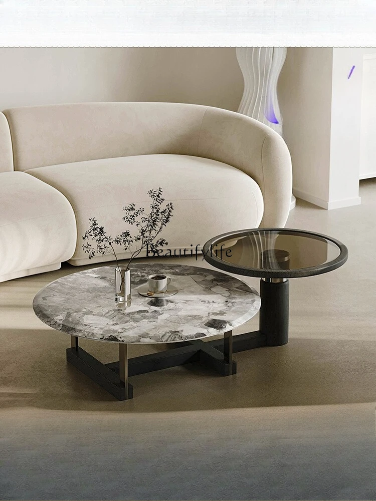 Ash wood coffee table light luxury modern living room wabi sabi wind mother marble coffee table combination
Ash wood coffee table light luxury modern living room wabi sabi wind mother marble coffee table combination