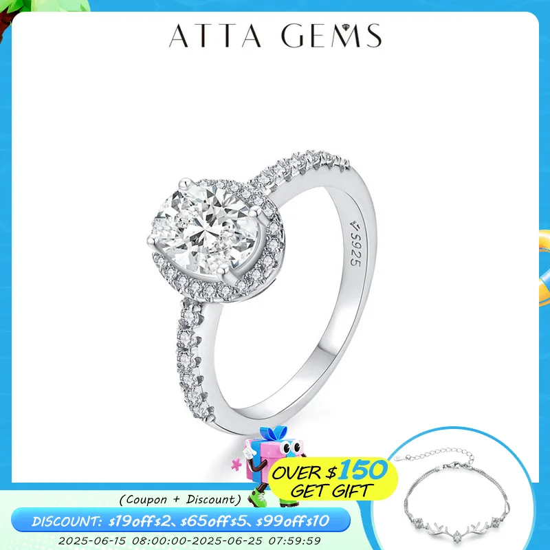 ATTAGEMS D Color Oval Shape Real 925 Sterling Silver Moissanite Rings for Women Man Pass Diamond Test Engagement Wedding Jewelry
ATTAGEMS D Color Oval Shape Real 925 Sterling Silver Moissanite Rings for Women Man Pass Diamond Test Engagement Wedding Jewelry