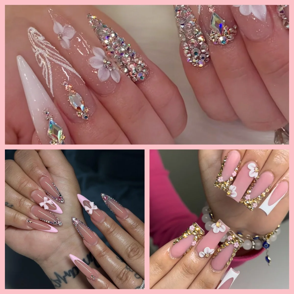 Trendy Y2K Press On Nails Flower Rhinestone Bling False Nails Edgy Euphoria Style Removable Nail Tips
Trendy Y2K Press On Nails Flower Rhinestone Bling False Nails Edgy Euphoria Style Removable Nail Tips