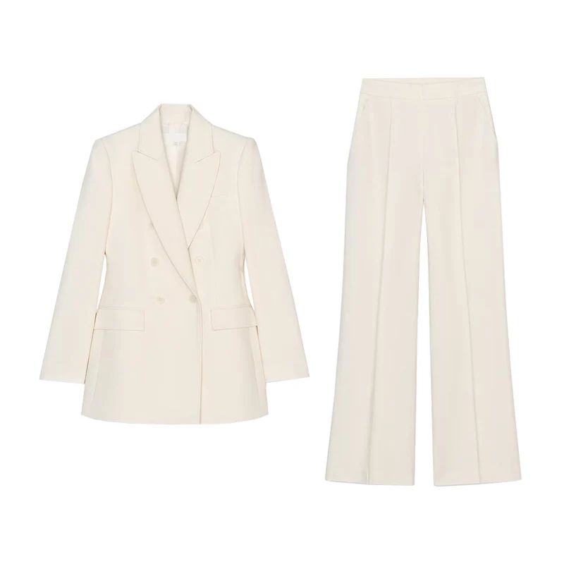 Double-Breasted Long-Sve Suit Jaet 304035 Sewing Decorative High Waist Casual Long Pants 303035 Faionable Women's Set
Double-Breasted Long-Sve Suit Jaet 304035 Sewing Decorative High Waist Casual Long Pants 303035 Faionable Women's Set