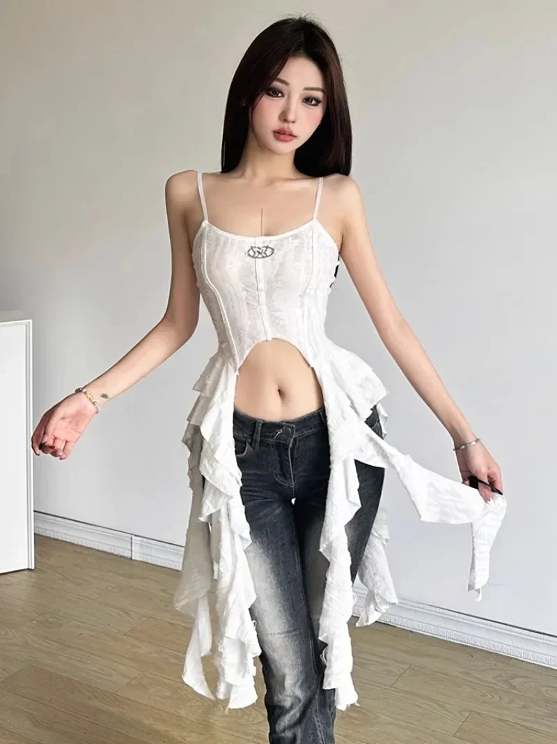 Vintage Fairycore Y2K Wear Out Tanks Ruffles All-match Patchwork Streetwear Goth Harajuku Camis Print Off Shoulder Tops
Vintage Fairycore Y2K Wear Out Tanks Ruffles All-match Patchwork Streetwear Goth Harajuku Camis Print Off Shoulder Tops