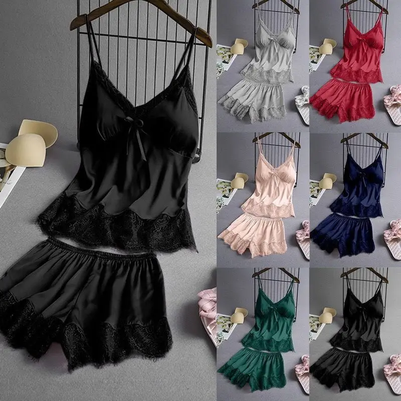 Summer Cool Women Sexy Large Size Pajamas Two Sets with Breast Cushion New Lace Lace Lace Home Dress Simple and Comfortable 2024
Summer Cool Women Sexy Large Size Pajamas Two Sets with Breast Cushion New Lace Lace Lace Home Dress Simple and Comfortable 2024