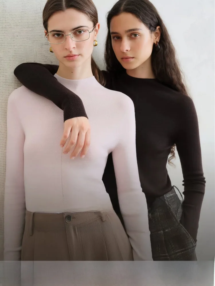 Xu Ruohan Fenslanen Women's Woolen Long Sleeve Base Shirt Washable Half High Collar Integrated Design Winter Top Female Fashion
Xu Ruohan Fenslanen Women's Woolen Long Sleeve Base Shirt Washable Half High Collar Integrated Design Winter Top Female Fashion