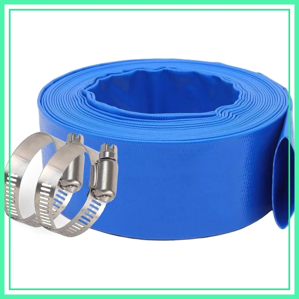 3" x 50ft Blue Backwash Hose for Swimming Pools, Heavy Duty Reinforced Discharge Hose, Lay-Flat Design for Easy Drainage
3" x 50ft Blue Backwash Hose for Swimming Pools, Heavy Duty Reinforced Discharge Hose, Lay-Flat Design for Easy Drainage