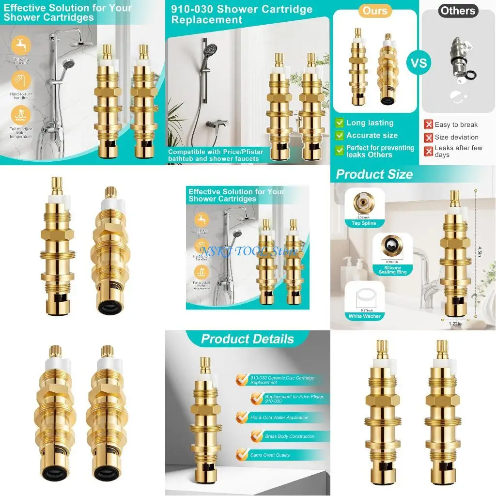 L8RC 2Pcs Ceramic Valves Cartridge Replacement Disc Cartridge for 910-030 Shower Valves Faucet Cartridge Easy to Install
L8RC 2Pcs Ceramic Valves Cartridge Replacement Disc Cartridge for 910-030 Shower Valves Faucet Cartridge Easy to Install
