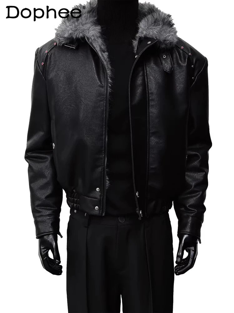 Мужские зимние новые элитные парки 2025 года, мужские утепленные пальто с воротником из искусственного меха на флисовой подкладке, двусторонние куртки из искусственной кожи
Мужские зимние новые элитные парки 2025 года, мужские утепленные пальто с воротником из искусственного меха на флисовой подкладке, двусторонние куртки из искусственной кожи