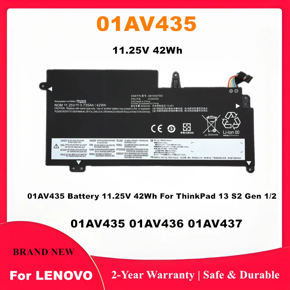 01AV435 Laptop Battery for Lenovo ThinkPad 13 Gen 2 S2 New S2 2018 Series
01AV435 Laptop Battery for Lenovo ThinkPad 13 Gen 2 S2 New S2 2018 Series