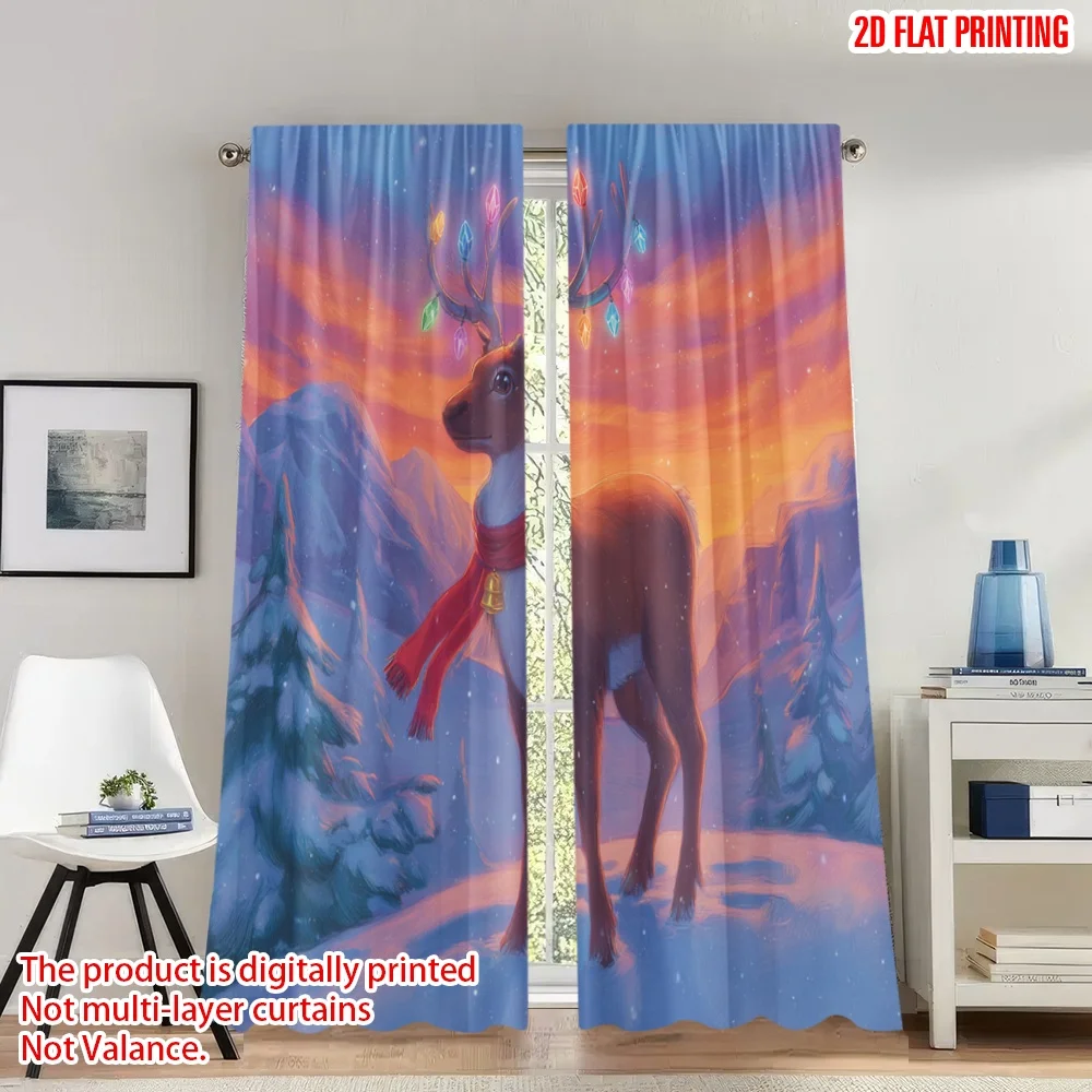 2pcs 2D flat printing Christmas Hot Party Curtains Christmas Reindeer Winter Landscape Digital Printed Polyester Drapes Festive
2pcs 2D flat printing Christmas Hot Party Curtains Christmas Reindeer Winter Landscape Digital Printed Polyester Drapes Festive