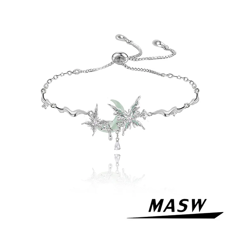 MASW оригинальный дизайн Новый Стиль искусственная кожа Роскошная цепочка Луна бабочка браслет для девушек женщин подарок модные ювелирные изделия аксессуары
MASW оригинальный дизайн Новый Стиль искусственная кожа Роскошная цепочка Луна бабочка браслет для девушек женщин подарок модные ювелирные изделия аксессуары