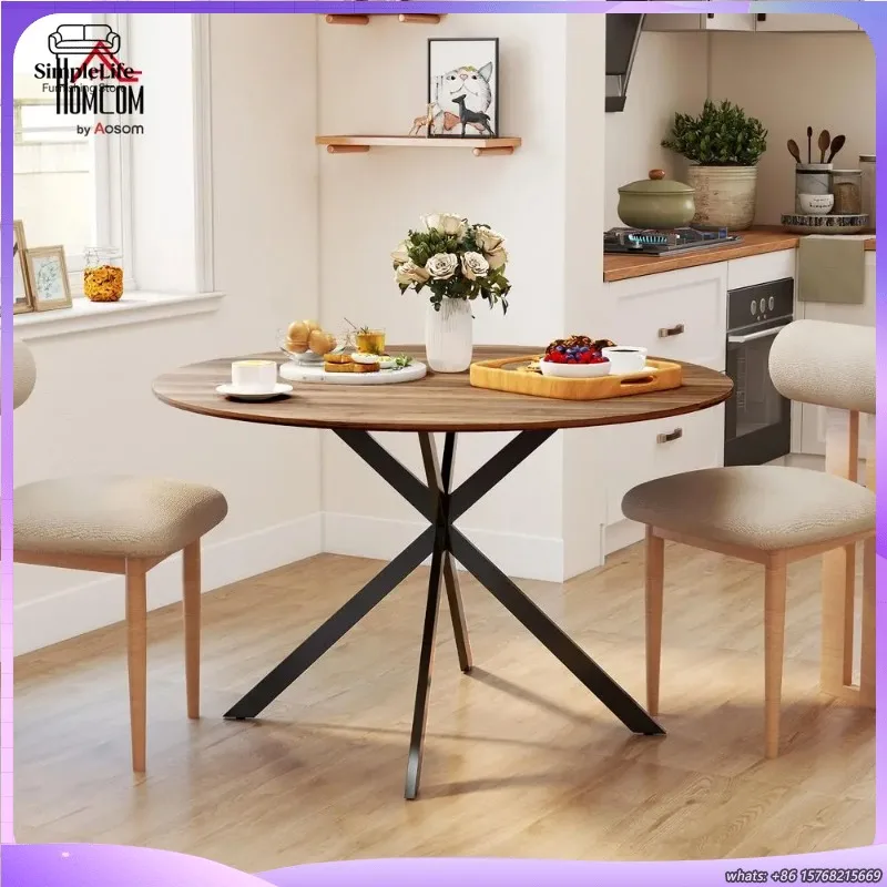 Round Dining Table for 4 People 120x75 cm Industrial Style Kitchen Table with Steel Frame Dark Brown Wood Top Modern
Round Dining Table for 4 People 120x75 cm Industrial Style Kitchen Table with Steel Frame Dark Brown Wood Top Modern
