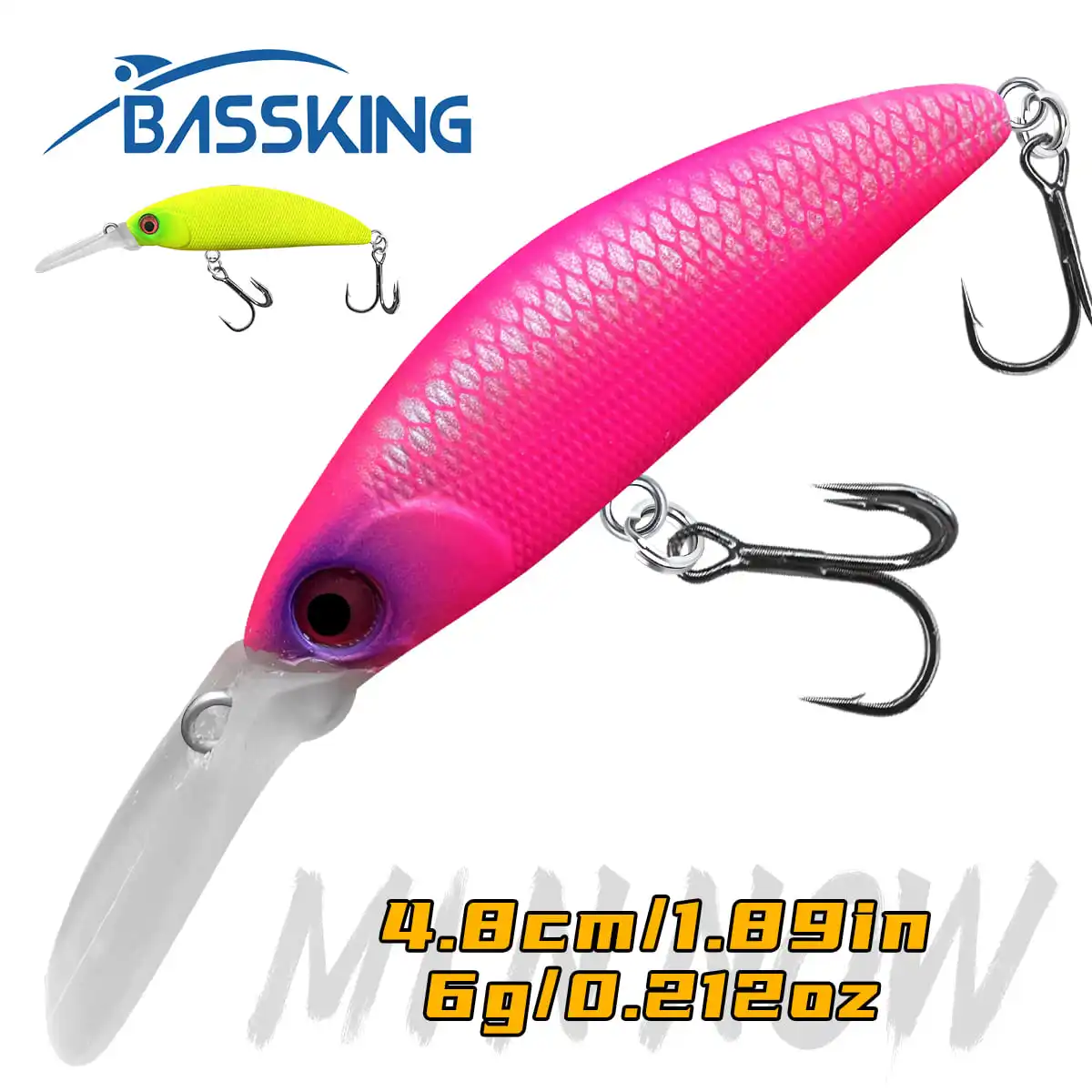 BASSKING Lure Bait Micro Creature Long Tongue Sinking Minnow 4.8cm/6g Imitation Artificial Bait Freshwater Fishing Bait
BASSKING Lure Bait Micro Creature Long Tongue Sinking Minnow 4.8cm/6g Imitation Artificial Bait Freshwater Fishing Bait