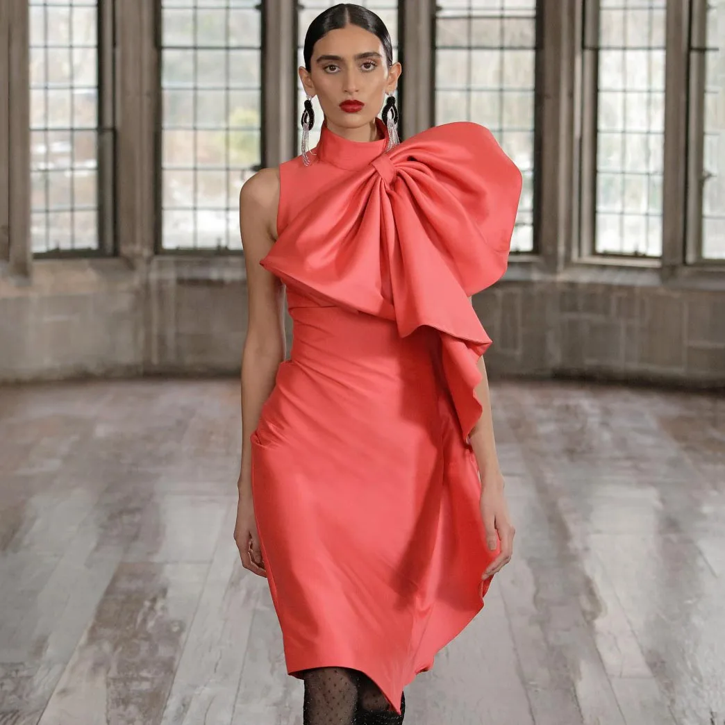 High Neck Satin Dress Big Bow Knee-Length Red Dress For Women Dresses For Women 2022 Party Summer Dress Wholesale Women Clothes
High Neck Satin Dress Big Bow Knee-Length Red Dress For Women Dresses For Women 2022 Party Summer Dress Wholesale Women Clothes