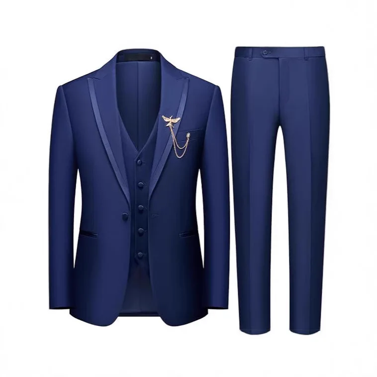 Men's 3-piece Suit with Single-button Fastening, Jacket, Vest, Trousers and Coat Set, Formal Wedding and Business Suit Men Suits
Men's 3-piece Suit with Single-button Fastening, Jacket, Vest, Trousers and Coat Set, Formal Wedding and Business Suit Men Suits