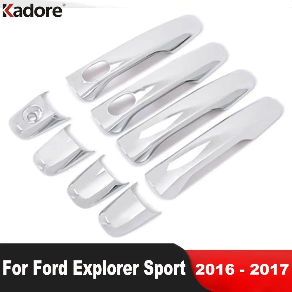 Накладка на боковую дверную ручку для Ford Explorer Sport 2016 2017, хромированная накладка на боковые ручки автомобиля, верхнее покрытие, внешние аксессуары
Накладка на боковую дверную ручку для Ford Explorer Sport 2016 2017, хромированная накладка на боковые ручки автомобиля, верхнее покрытие, внешние аксессуары