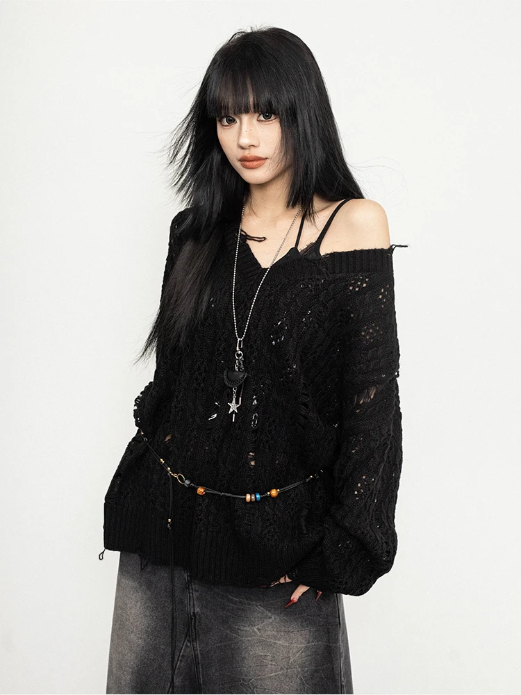 Bla Loose Long Sve Hole Design Sweater Thin Knitted Top for Women V-Ne Street Sle Autumn Faion Ladies' Premium Kni...
Bla Loose Long Sve Hole Design Sweater Thin Knitted Top for Women V-Ne Street Sle Autumn Faion Ladies' Premium Kni...