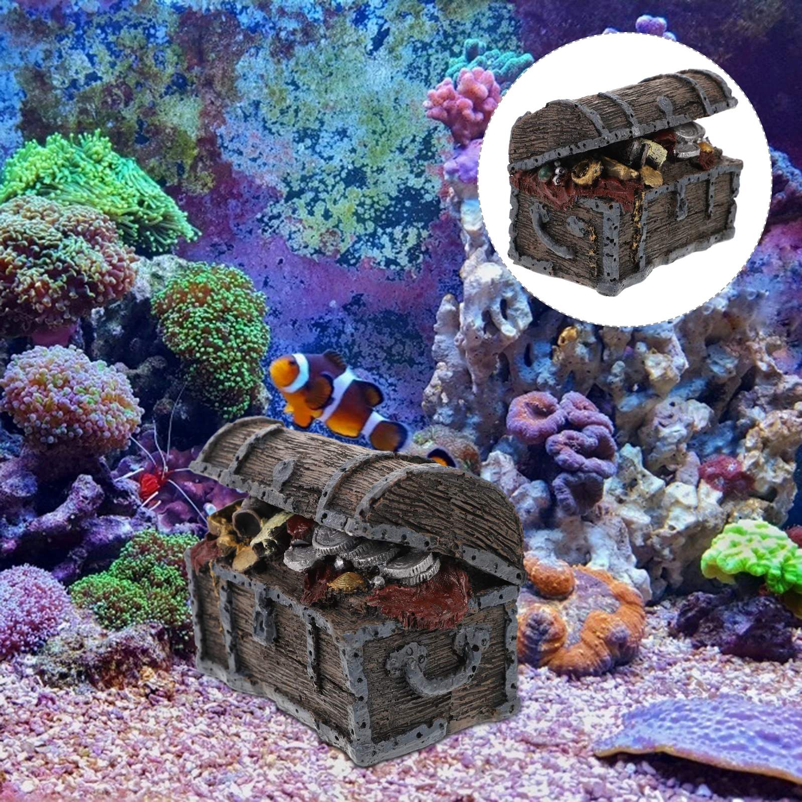 Resin Aquarium Adornment Treasure Chest Decor Small Lightweight Fish Tank naments Delicate ing Natural Safe Material Unique
Resin Aquarium Adornment Treasure Chest Decor Small Lightweight Fish Tank naments Delicate ing Natural Safe Material Unique