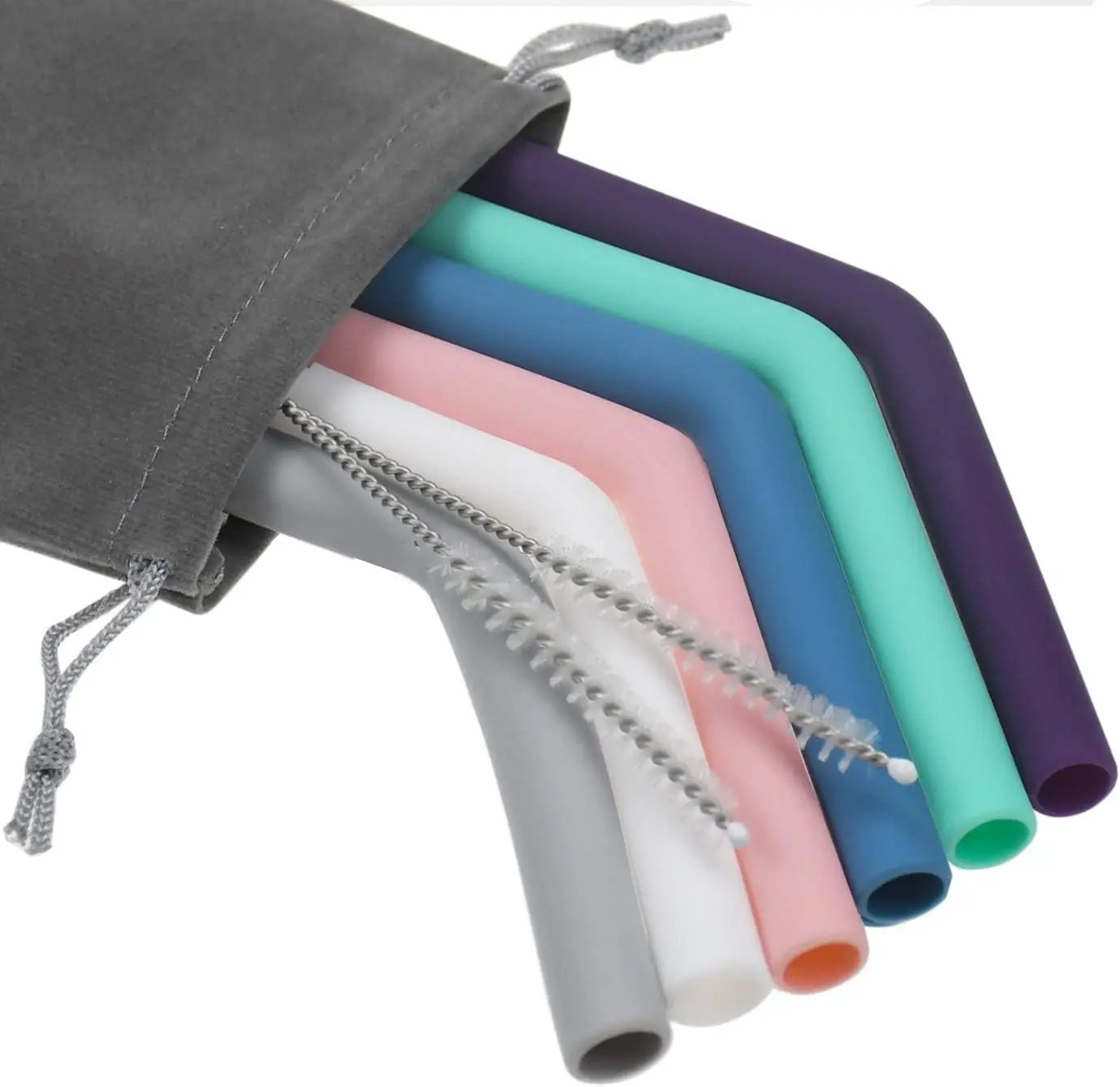 Set of 6 Reusable Silicone Drinking Straws with Cleaning Brushes - BPA Free, Extra Long for 30oz & 20oz Cups
Set of 6 Reusable Silicone Drinking Straws with Cleaning Brushes - BPA Free, Extra Long for 30oz & 20oz Cups