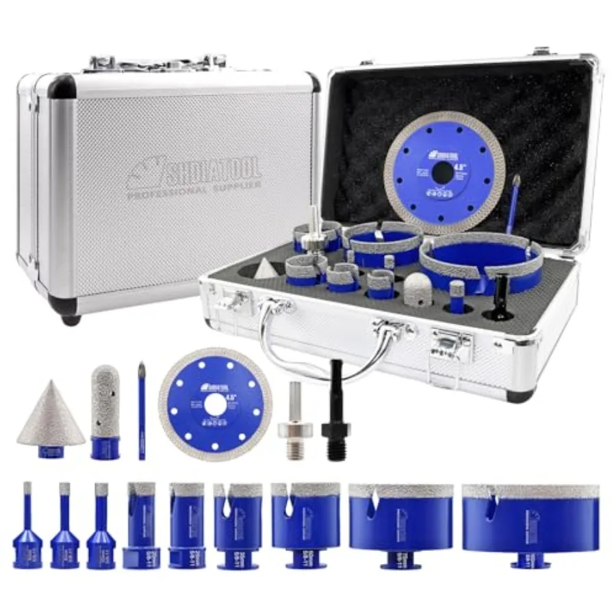 Diamond Tile Drill Bits Kit pcs, Porcelain Hole Saw Sets, Core Bits Cutter for Drilling Ceramic Marble Granite 6/8//20/25/35/50
Diamond Tile Drill Bits Kit pcs, Porcelain Hole Saw Sets, Core Bits Cutter for Drilling Ceramic Marble Granite 6/8//20/25/35/50