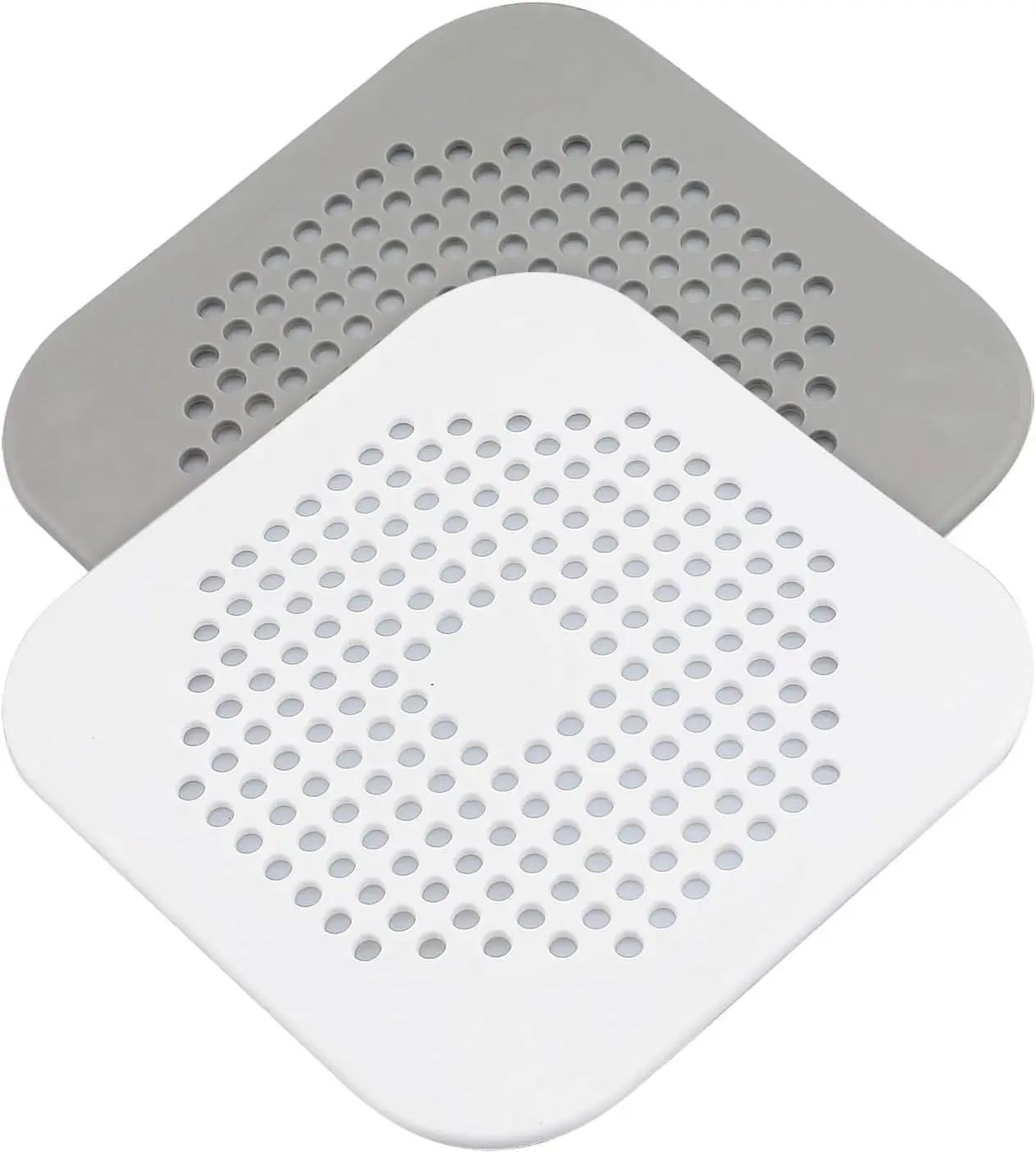2 Pack Silicone Hair Catcher for Shower Drain, Square Bathtub Cover, Gray/White, 5.7x5.7 inch
2 Pack Silicone Hair Catcher for Shower Drain, Square Bathtub Cover, Gray/White, 5.7x5.7 inch