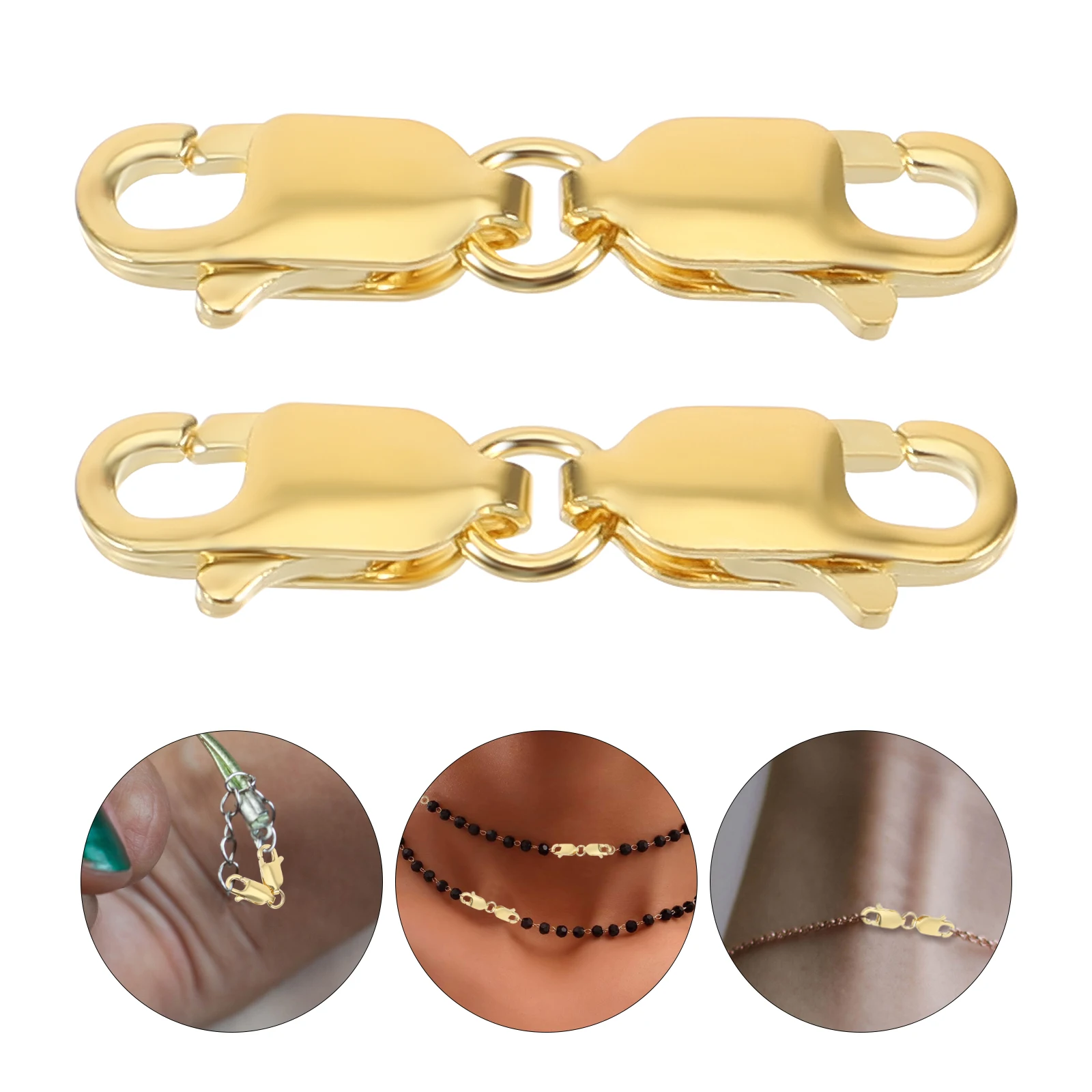 2Pcs Golden Color Shrimp Buckle Necklace Charms Accessories Jewelry Making Lobster Clasp Extender Bracelet Necklace Double
2Pcs Golden Color Shrimp Buckle Necklace Charms Accessories Jewelry Making Lobster Clasp Extender Bracelet Necklace Double