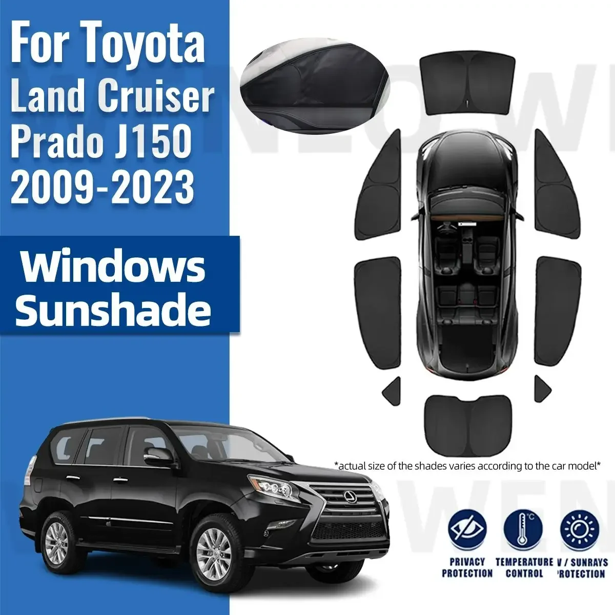 For Toyota Prado J150 2009-2022 2023 Full Cover Car Sunshade Visor Front Rear Windshield Curtain Side Window Sun Shade
For Toyota Prado J150 2009-2022 2023 Full Cover Car Sunshade Visor Front Rear Windshield Curtain Side Window Sun Shade