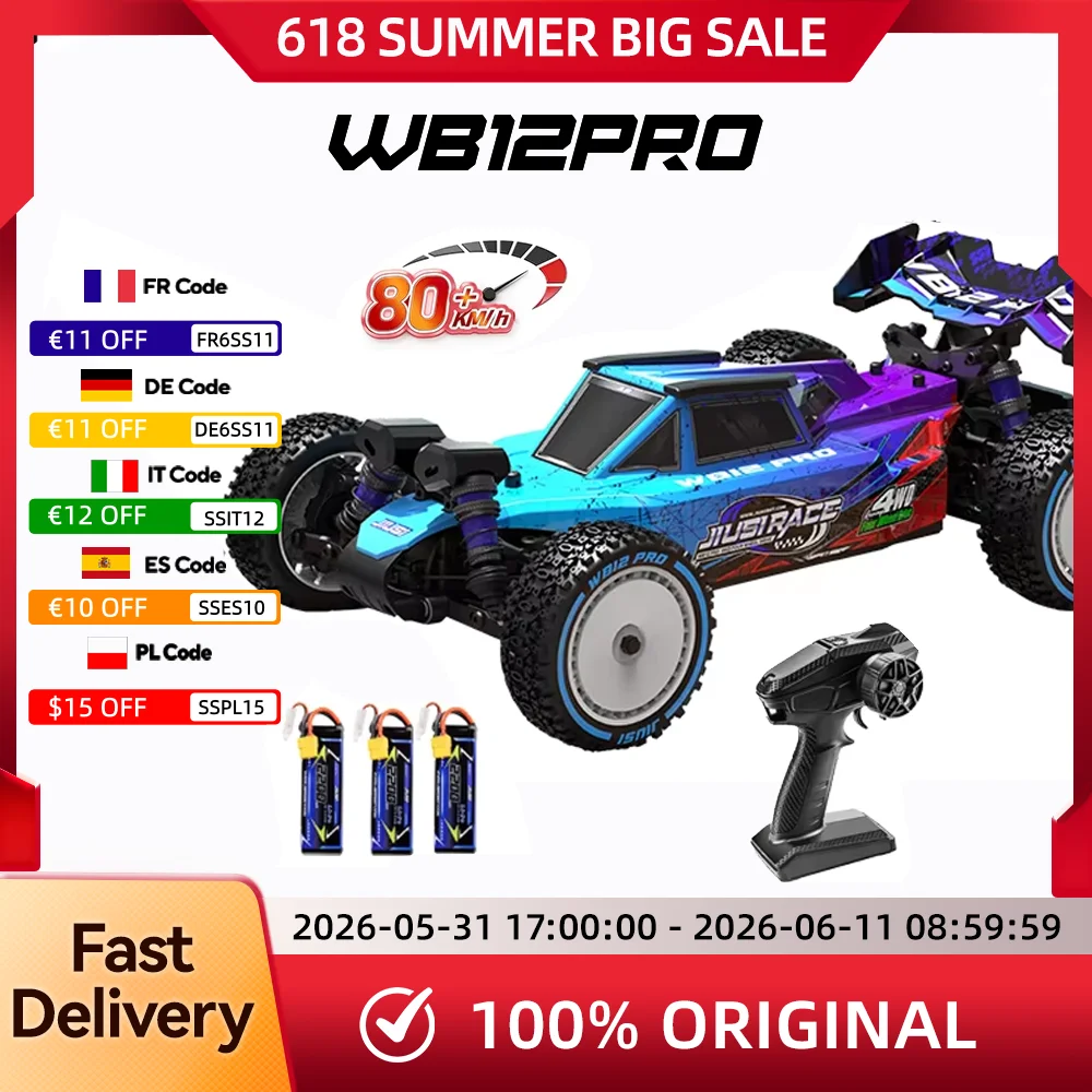 US/EU instock JIUSI WB 12 Pro 1/12 Brushless RC Cars for Adults Fast 50 mph Off-Road All Terrain Buggy RTR 4X4 Electric RC Cars
US/EU instock JIUSI WB 12 Pro 1/12 Brushless RC Cars for Adults Fast 50 mph Off-Road All Terrain Buggy RTR 4X4 Electric RC Cars