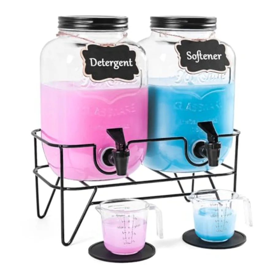 128OZ Laundry Detergent Dispenser BY, Glass Liquid Laundry Soap Dispenser, 2 Pack Fabric Softener Organizer
128OZ Laundry Detergent Dispenser BY, Glass Liquid Laundry Soap Dispenser, 2 Pack Fabric Softener Organizer