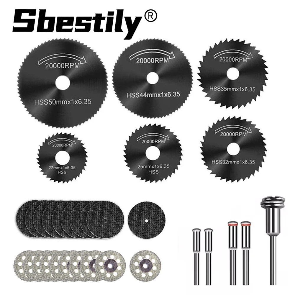 31pcs Cutting Discs HSS Circular Saw Resin Cutting Off Wheel Mini Drill Rotary Tool With 1/8" Shank for Wood Metal DIY Accessory
31pcs Cutting Discs HSS Circular Saw Resin Cutting Off Wheel Mini Drill Rotary Tool With 1/8" Shank for Wood Metal DIY Accessory