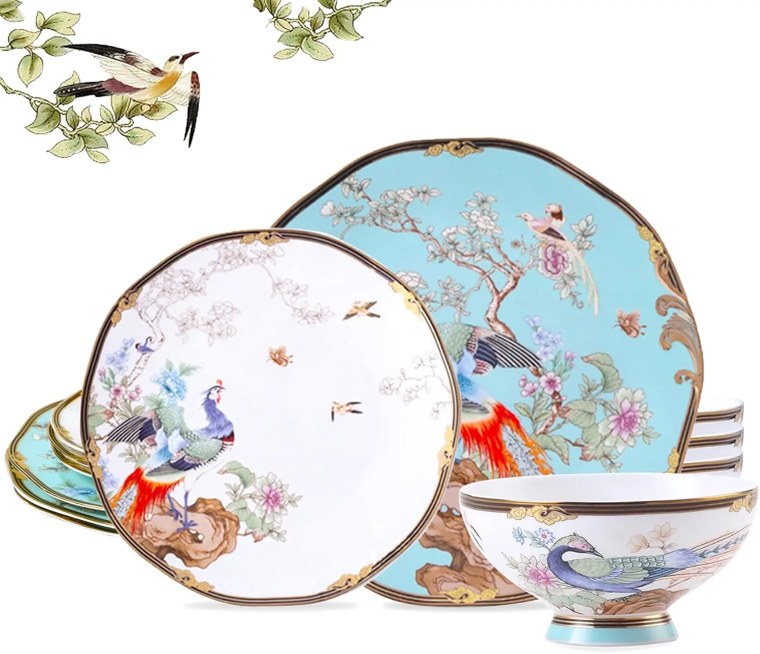 Bone China Dinnerware Set for 4, 12-Piece Vintage Floral Dinnerware Set, Kitchen Plates and Bowls Set, Christmas Gifts for Women
Bone China Dinnerware Set for 4, 12-Piece Vintage Floral Dinnerware Set, Kitchen Plates and Bowls Set, Christmas Gifts for Women