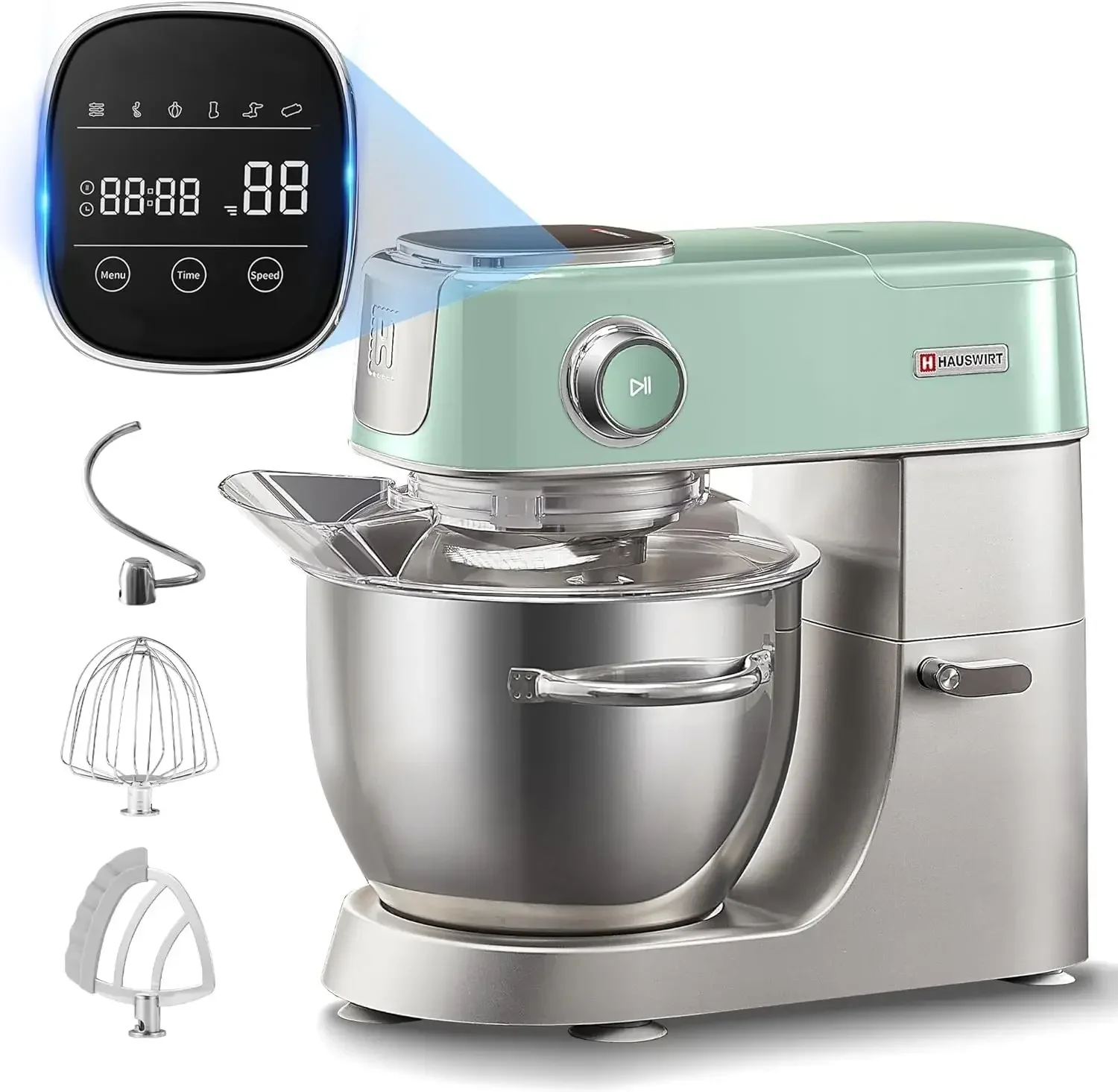 5.3QT Electric Stand Mixer, Retro Kitchen Appliance with LED, 11 Speeds, 3-IN-1 Mixer with Stainless Steel Egg Whisk,
5.3QT Electric Stand Mixer, Retro Kitchen Appliance with LED, 11 Speeds, 3-IN-1 Mixer with Stainless Steel Egg Whisk,