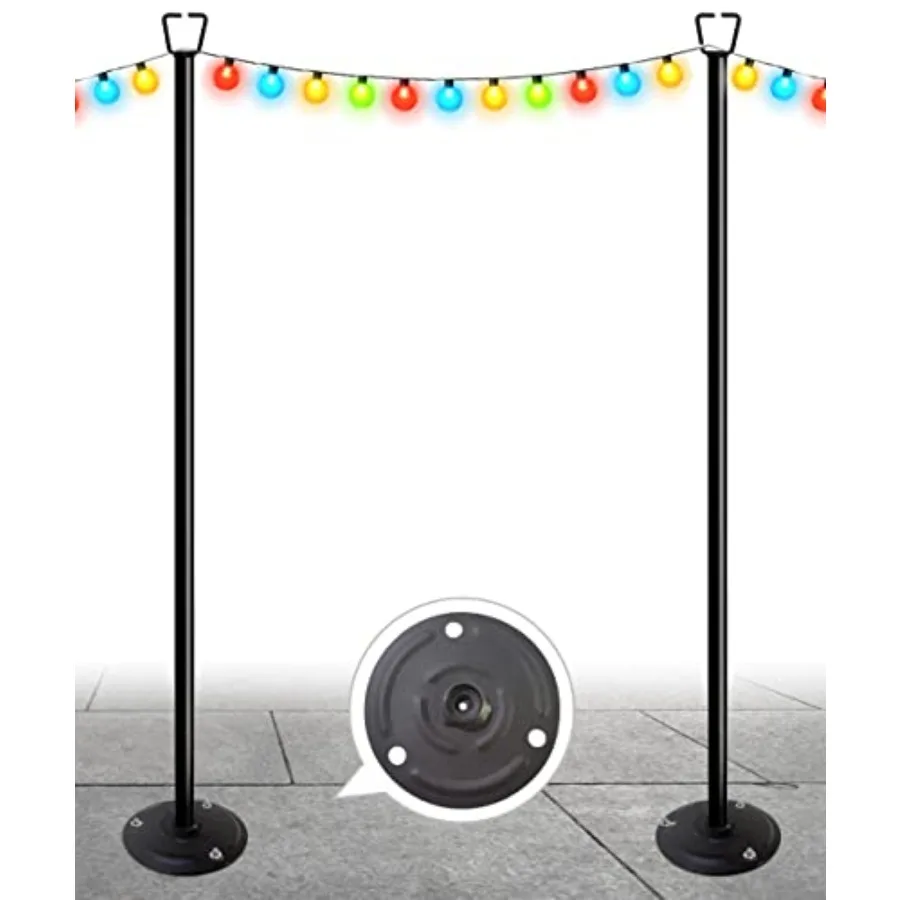 10Feet Ground Base String Light Poles for Outdoor String Lights for Garden Backyard Patio Lighting Stand for Parties Bistro and
10Feet Ground Base String Light Poles for Outdoor String Lights for Garden Backyard Patio Lighting Stand for Parties Bistro and