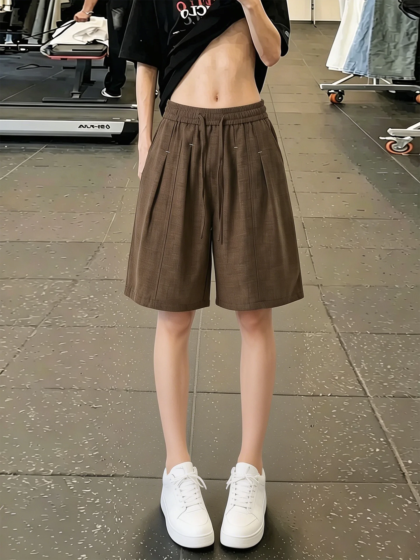 Café Brown Linen-Like Ice Silk Men's Shorts Summer Thin Breathable Pleated Five-Quarter Fitness Sports Casual Straight Leg Pants
Café Brown Linen-Like Ice Silk Men's Shorts Summer Thin Breathable Pleated Five-Quarter Fitness Sports Casual Straight Leg Pants